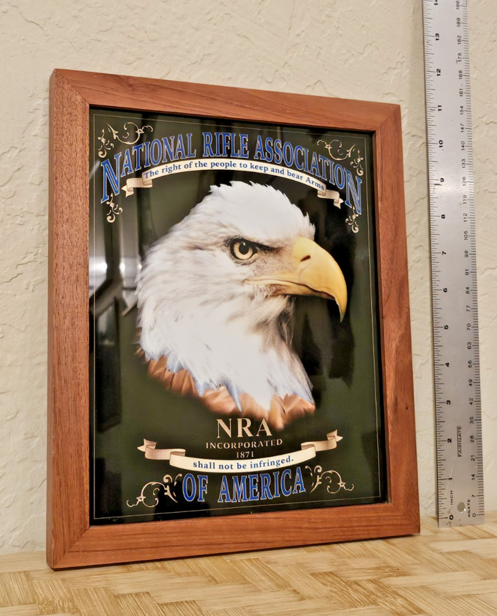 Framed NRA Bald Eagle Wall Art – National Rifle Association – Vintage frame